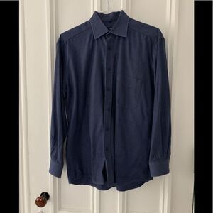 TCM Exclusive navy w/blue dots button down shirt